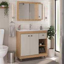 Gabinete de Banheiro com Cuba e Espelheira 80cm Multimóveis CR10134