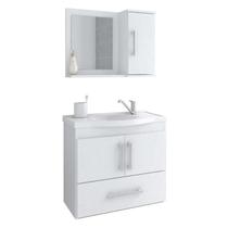 Gabinete de Banheiro com Cuba e Espelheira Atenas 65cm Branco - MGM