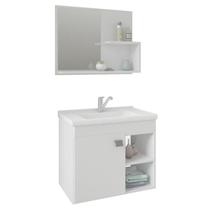 Gabinete de Banheiro com Cuba e Espelheira Lotus 55cm Branco - MGM