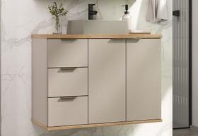 Gabinete de Banheiro com Cuba Galway 76cm Bege/Nude