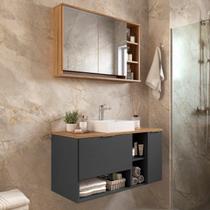 Gabinete de Banheiro com Espelheira e Cuba 90cm Essence BA308/EP400 Gabinete de Banheiro com Espelheira e Cuba 90cm Essence BA308/EP400