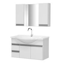 Gabinete de Banheiro com Espelheira Kit Boa Vista 80cm