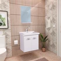 Gabinete de Banheiro com Espelheira Kit Brasilia 45cm Branco