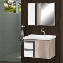 Gabinete de Banheiro com Espelheiro Kit Cuiabá 60cm