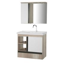 Gabinete de Banheiro com Espelheiro Kit Macapá 60cm