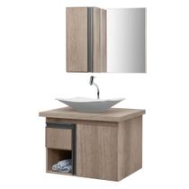 Gabinete de Banheiro com Espelheiro Kit Porto Velho 60cm