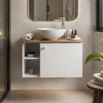 Gabinete de Banheiro com Porta Branco com Nature Gabinete de Banheiro com Porta Branco com Nature