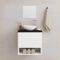 Gabinete De Banheiro Completo Com Cuba E Espelho Armário Suspenso 40cm