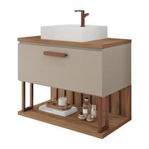 Gabinete de Banheiro Duna com Cuba 60cm Cappuccino/Freijo - MGM