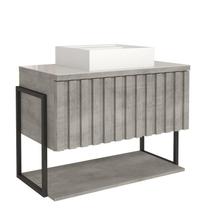 Gabinete de Banheiro Frise com Cuba 80cm Cimento - MGM