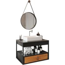 Gabinete de Banheiro Harley com Espelho e Cuba Dalla Branca