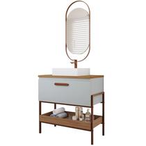 Gabinete de Banheiro Portinari 80 com Espelho Lumini Pistache/Freijo - MGM