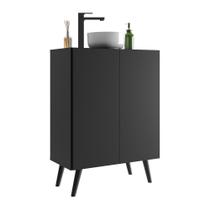 Gabinete de Banheiro Retrô Multimóveis 63 cm com 2 Portas FG5006 Preto Gabinete de Banheiro Retrô Multimóveis 63 cm com 2 Portas FG5006 Preto
