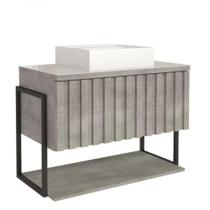 Gabinete de Banheiro Suspenso 100% MDF 80cm Metalon Com Cuba Havai Mgm Móveis Gabinete de Banheiro Suspenso 100% MDF 80cm Metalon Com Cuba Havai Mgm Móveis