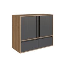 Gabinete de Banheiro Suspenso 80cm com 2 Portas e Gavetas La Gabinete de Banheiro Suspenso 80cm com 2 Portas e Gavetas La
