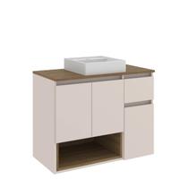 Gabinete de Banheiro Suspenso 80x40x62cm Aurora com Cuba Mel Arenas MDP Faema Gabinete de Banheiro Suspenso 80x40x62cm Aurora com Cuba Mel Arenas MDP Faema