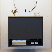 Gabinete de Banheiro Suspenso Minimalista 70cm