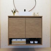 Gabinete de Banheiro Suspenso Minimalista 70cm