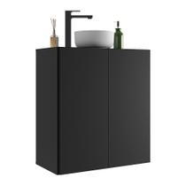 Gabinete de Banheiro Suspenso Multimóveis 63 cm com 2 Portas FG5007 Preto Gabinete de Banheiro Suspenso Multimóveis 63 cm com 2 Portas FG5007 Preto