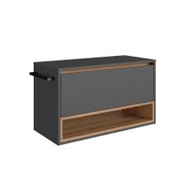 Gabinete de Banheiro Viseu 1 PT Grafite e Mel