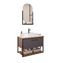 Gabinete de Banheiro Vitta 80 com Espelho Ori Titanio - MGM