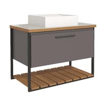 Gabinete de Banheiro Vitta com Cuba 80cm Titanio - MGM Gabinete de Banheiro Vitta com Cuba 80cm Titanio - MGM