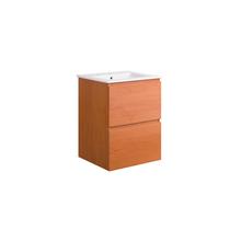 Gabinete de baño montado en la pared Scenic de 46 cm con acabado en veta de madera y lavabo de 18"