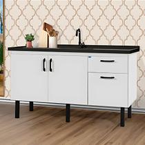 Gabinete de Cozinha 2 Portas Armário Pia 2 Gaveta 114 cm Gabinete de Cozinha 2 Portas Armário Pia 2 Gaveta 114 cm