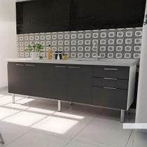 Gabinete de Cozinha Armário Pia 3 Gavetas e 4 Portas 194cm Gabinete de Cozinha Armário Pia 3 Gavetas e 4 Portas 194cm