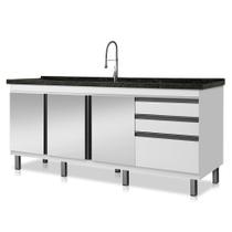 Gabinete de Cozinha Espelhado Vitória para Pia de 1,74 m Gabinete de Cozinha Espelhado Vitória para Pia de 1,74 m