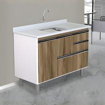 Gabinete de Cozinha Gavetas e Portas Armário 114cm Multiuso Gabinete de Cozinha Gavetas e Portas Armário 114cm Multiuso