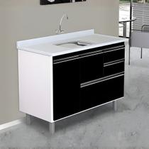 Gabinete de Cozinha Gavetas e Portas Armário 114cm Multiuso