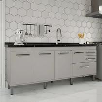 Gabinete de Cozinha Grande Balcão Branco 4 Portas 100% Mdf