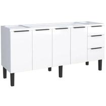 Gabinete de Cozinha Juno Branco em Aço com 4 Gavetas para Pias de 1,80 Metros - P87622 - COZIMAX