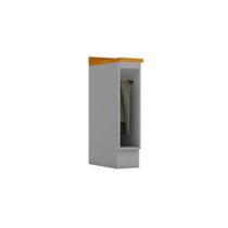 Gabinete de Cozinha Modulado Balcão c/ Tampo Americana Porta Toalha 20cm Cinza - Henn