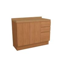 Gabinete de Cozinha Modulado Balcão c/ Tampo Ciela R626 c/ 2 Portas e 3 Gavetas 120cm Canela - Kappesberg Gabinete de Cozinha Modulado Balcão c/ Tampo Ciela R626 c/ 2 Portas e 3 Gavetas 120cm Canela - Kappesberg