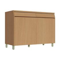 Gabinete de Cozinha Modulado Balcão c/ Tampo Simone Mendes c/ 2 Portas e 2 Gavetas 120cm Carvalho/Cinza - Nesher