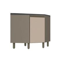 Gabinete de Cozinha Modulado Balcão Canto Oblíquo Connect 1 Porta c/ Tampo Duna/Cristal - Henn Gabinete de Cozinha Modulado Balcão Canto Oblíquo Connect 1 Porta c/ Tampo Duna/Cristal - Henn