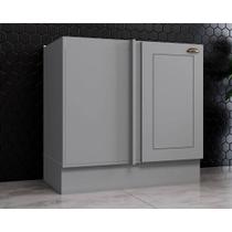 Gabinete de Cozinha Modulado Balcão Canto Reto Americana 1 Porta s/ Tampo 84cm Cinza - Henn