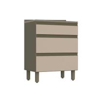 Gabinete de Cozinha Modulado Balcão Connect 3 Gavetas c/Tampo Duna/Cristal - Henn Gabinete de Cozinha Modulado Balcão Connect 3 Gavetas c/Tampo Duna/Cristal - Henn