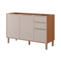 Gabinete de Cozinha Modulado Balcão Esplêndida c/ 3 Portas e 2 Gavetas s/Tampo 120cm Freijo/Off White - MGM Gabinete de Cozinha Modulado Balcão Esplêndida c/ 3 Portas e 2 Gavetas s/Tampo 120cm Freijo/Off White - MGM