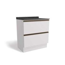 Gabinete de Cozinha Modulado Balcão Maxxi G755 2 Gavetas c/Tampo 80cm Branco/Cinzel - Kappesberg Gabinete de Cozinha Modulado Balcão Maxxi G755 2 Gavetas c/Tampo 80cm Branco/Cinzel - Kappesberg