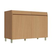 Gabinete de Cozinha Modulado Balcão Simone Mendes p/ Pia s/ Tampo c/ 2 Portas e 2 Gavetas 120cm Carvalho/Cinza - Nesher