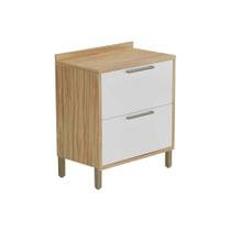 Gabinete de Cozinha Modulado Balcão Syrah 1 Porta e 1 Gaveta c/ Tampo 80cm Amendoa/Branco - Ronipa Gabinete de Cozinha Modulado Balcão Syrah 1 Porta e 1 Gaveta c/ Tampo 80cm Amendoa/Branco - Ronipa