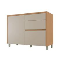 Gabinete de Cozinha Modulado c/ Tampo Condessa c/ 1 Porta e 3 Gavetas 120cm Carvalho/Greice - Nesher