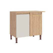 Gabinete de Cozinha Modulado c/ Tampo Rebeca Canto 94cm Mel/Off White - Movelbento Gabinete de Cozinha Modulado c/ Tampo Rebeca Canto 94cm Mel/Off White - Movelbento