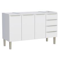Gabinete de Cozinha Montado em Aço Branco 144cm Flora Cozimax Gabinete de Cozinha Montado em Aço Branco 144cm Flora Cozimax