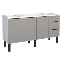 Gabinete de Cozinha Montado em Aço Cinza 144cm Jupiter Cozimax Gabinete de Cozinha Montado em Aço Cinza 144cm Jupiter Cozimax