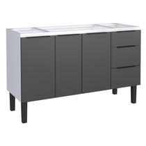 Gabinete de Cozinha Montado em Aço Preto 134cm Jupiter Cozimax