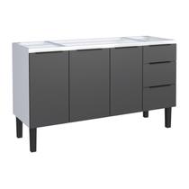 Gabinete de Cozinha Montado em Aço Preto 144cm Jupiter Cozimax